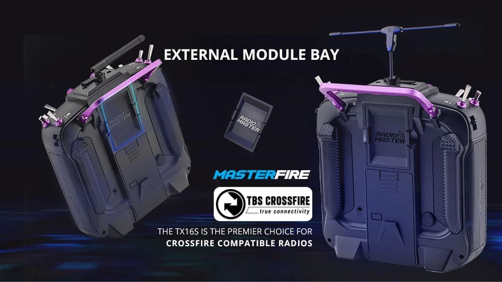 RadioMaster TX16S MAX MKII Carbon Purple JB Color with Sound Pack Hall Gimbal Remote Control RC Transmitter ELRS Mode 2 (ELRS Mode 2 with 6200)