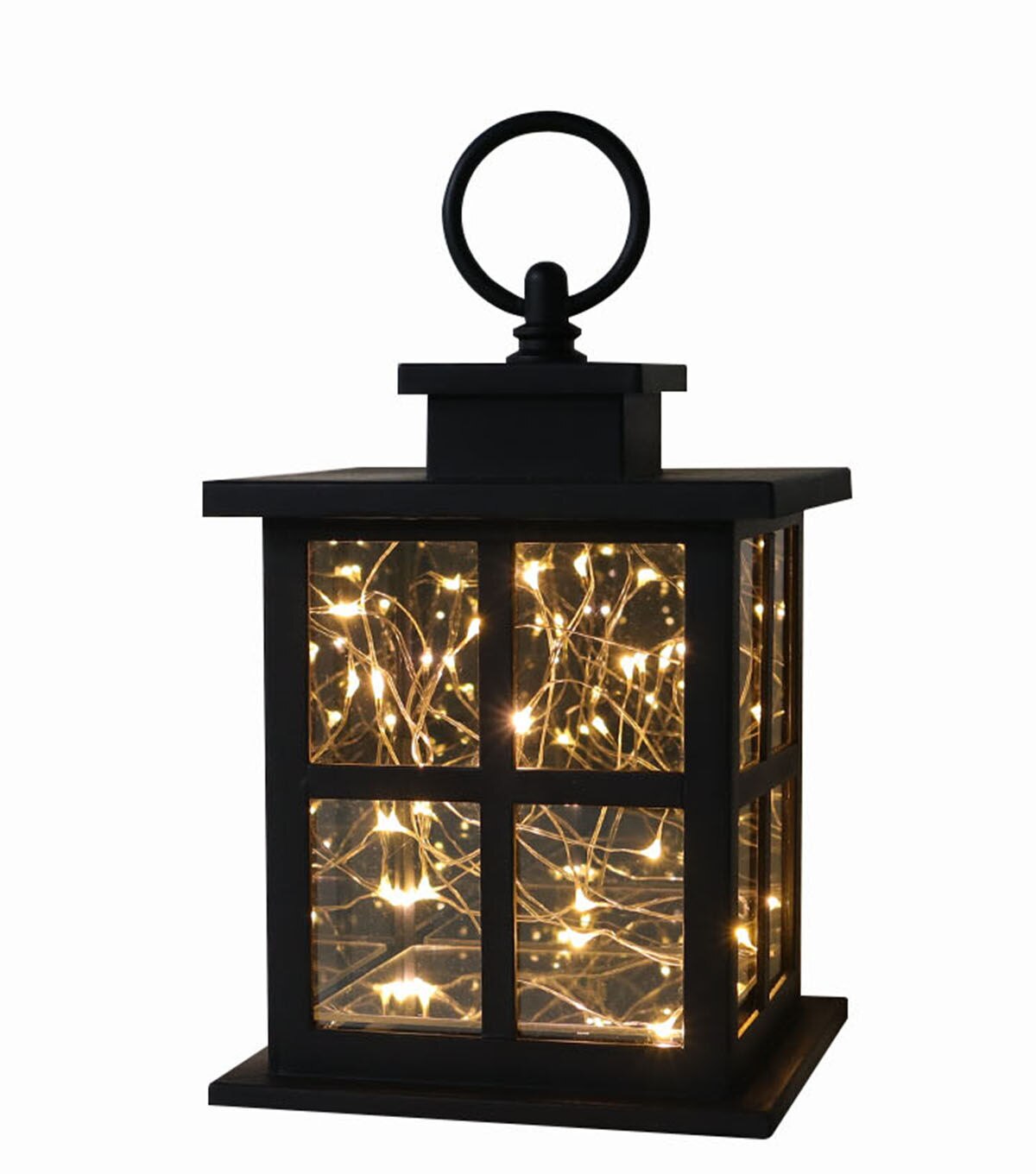 7 Black LED Rustic Lantern by Place & Time