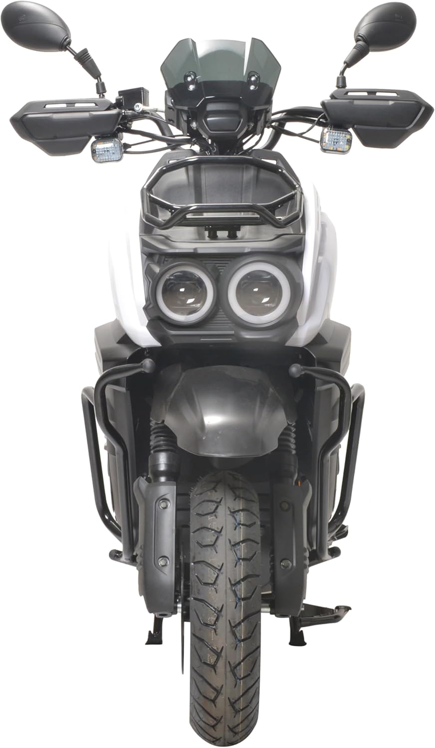 HHH motorcycle 150cc Scooter Tank 150 Scooter Moped Gas 150cc Motorcycle Fully Automatic Adult Street Bike Cvt transmission and 12 inch Aluminum Wheels ( White color )