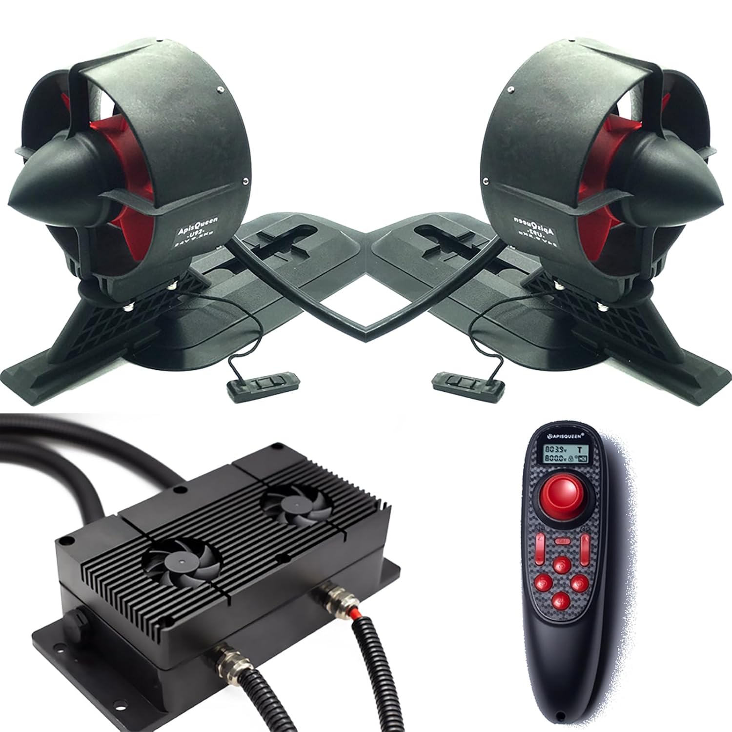 New 12V Underwater Thruster U92 Set With Cooling Fan,RC and ESC,47.2LBS Thrust Brushless Motor,for Kayaks,Inflatable Boats,Paddle Boards,Fishing Boats