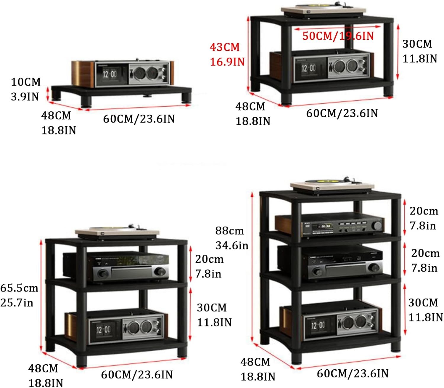 Open Stereo AV Media Stand