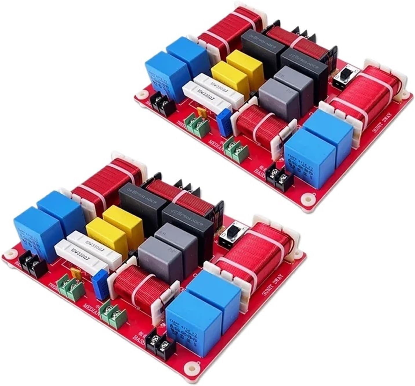 2PCS 4 Way 450W Stage Speaker Crossover Filters Home Theater HiFi Stereo 4Unit Circuit Stereo Audio Frequency Divider