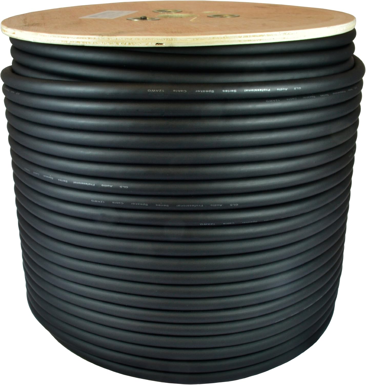 GLS Audio 500 feet Bulk Professional Speaker Cable 12AWG Black - Patch Cord 12 Gauge Wire - Pro 500' Spool Roll 12G 2 Conductor Bulk - Speaker Wire