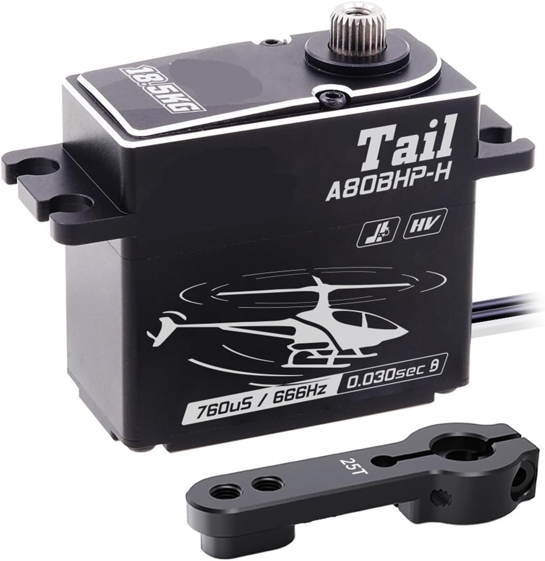 Servo A80BHP-H 18.5KG HV Fast Brushless Digital for RC 570-800 Size 450-700 Class Helicopters(A80BHP-H Tail Set 1)