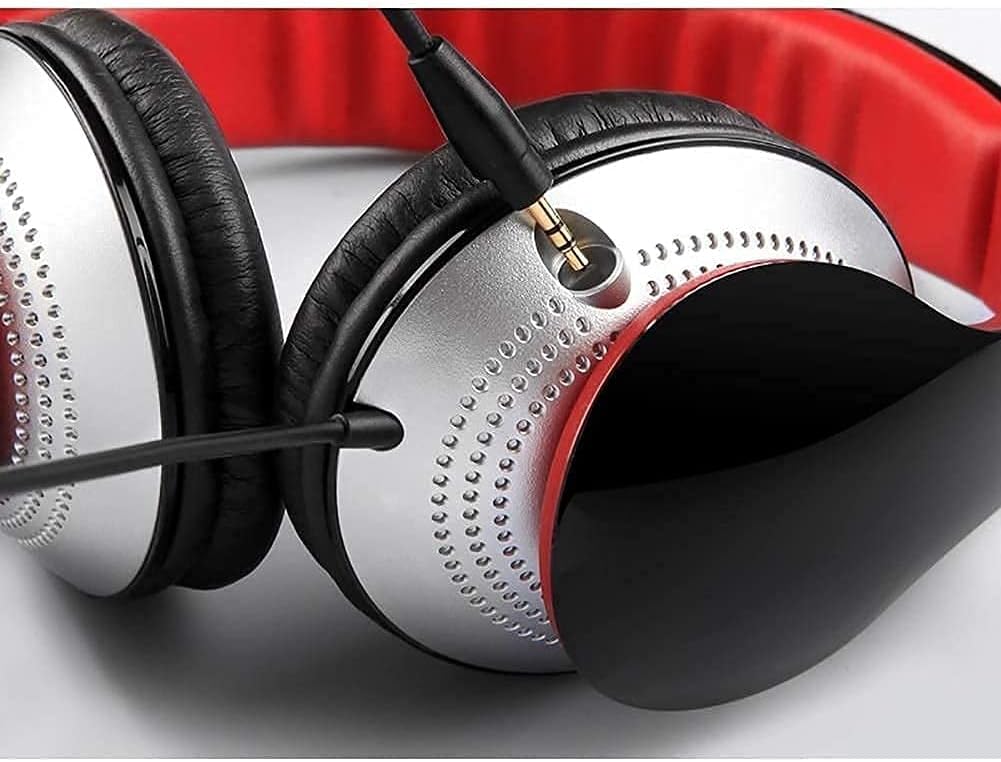 Headphones with Microphone, Headset with Detachable Noise Cancellation Microphone Memory Earmuffs 3.5mm Headset, Portable Wired Headphones Suitable for Mobile Phones, Computers, laptops