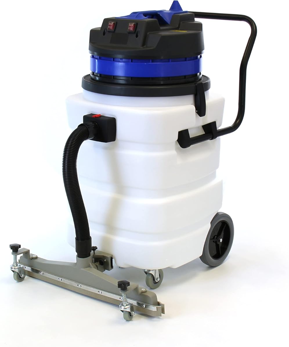 Farag Janitorial Industrial Vacuum Cleaner Wet/Dry - 2 Motors - Front Squeegee - 24 Gallon