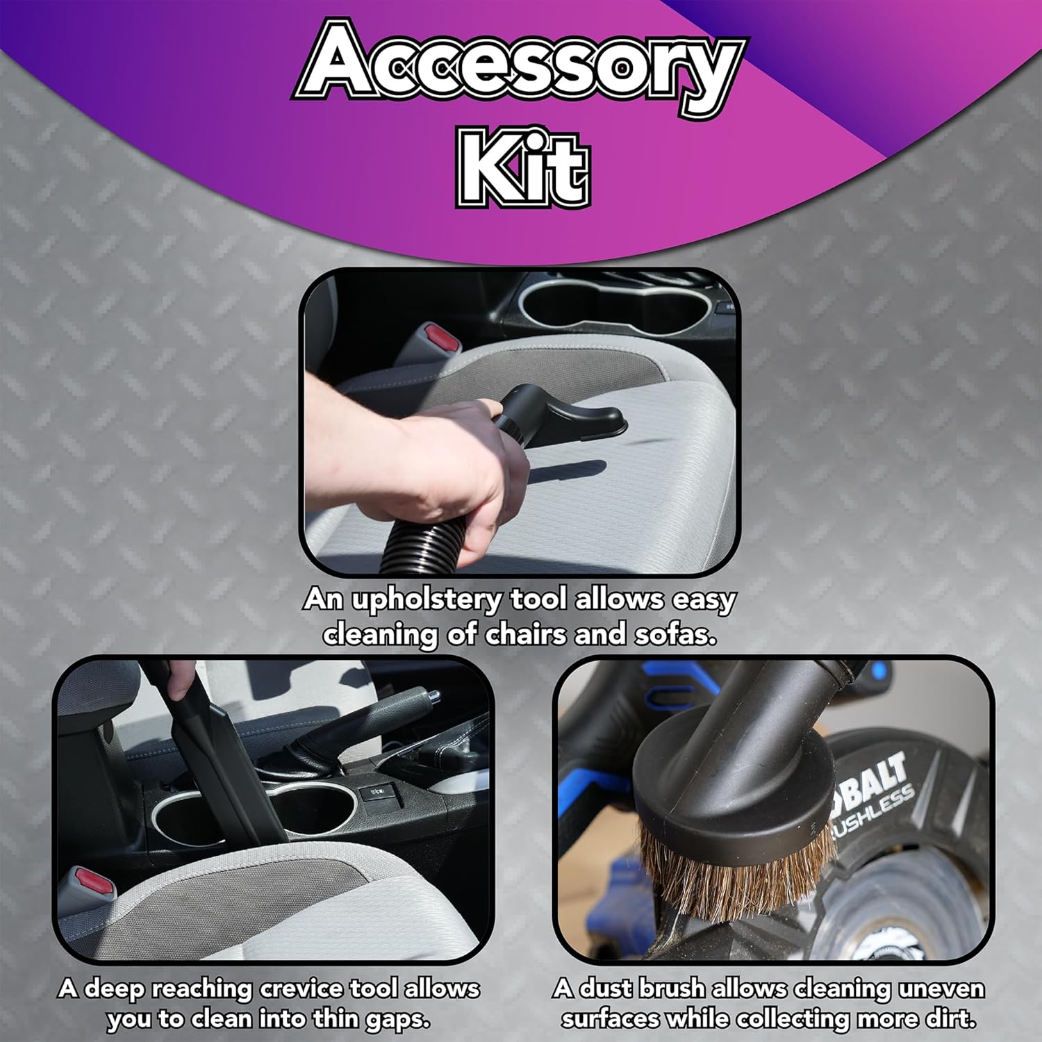 Cen-Tec Systems 93770 Complete Backpack Vacuum Attachment Kit with Hose, Black