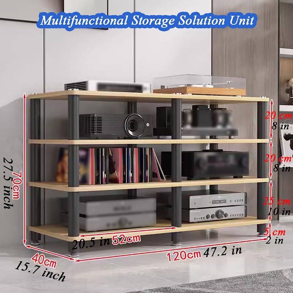 DFEDHF 4 Tier Home Entertainment Media TV Stereo Stand