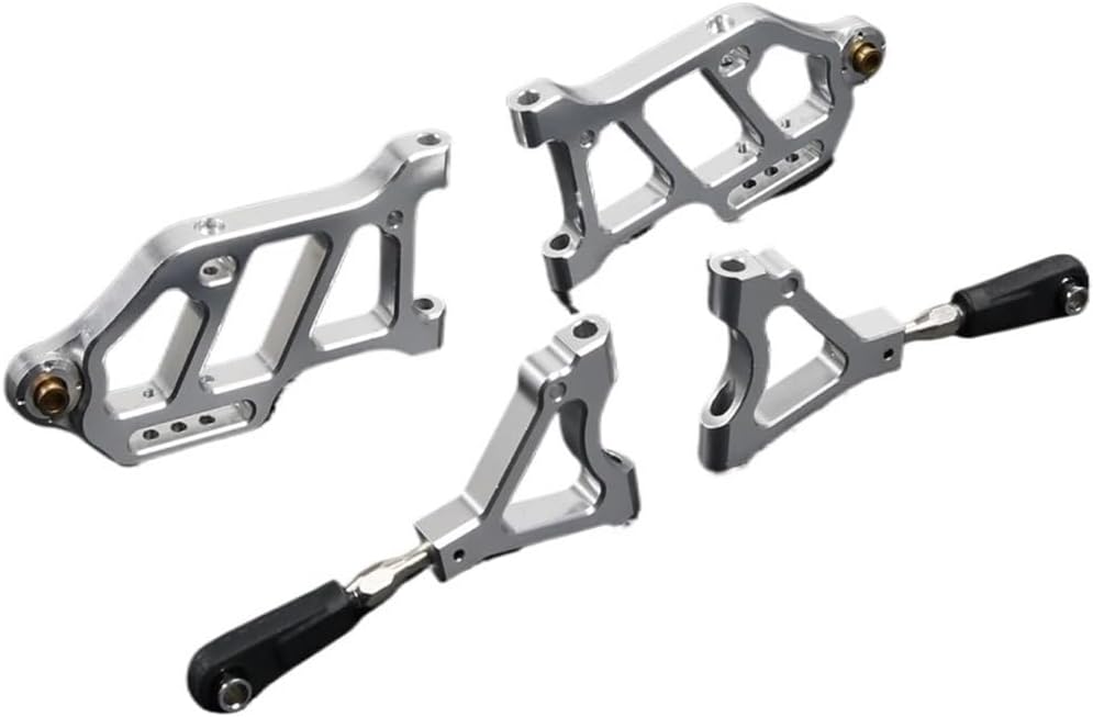 Alloy CNC Front Or Rear Suspension Arm Set Compatible For 1/6 HPI FG Compatible For Monster Hummer Truck ROFUN ROVAN Big Monster RC CAR Toys PARTS(Front Silver)