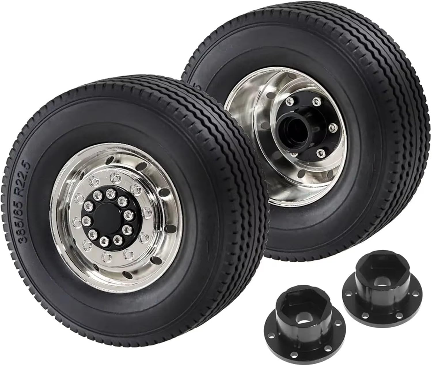 Compatible with Tamiya 1/14 RC Truck Cars Upgrade Parts Spare Accessories for Universal Metal Wheel Rim Tire Set RC Car Parts(1set)