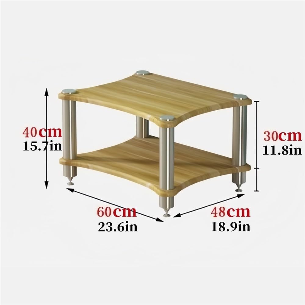 Stacked Audio Equipment Rack with Shock-Absorbing Feet