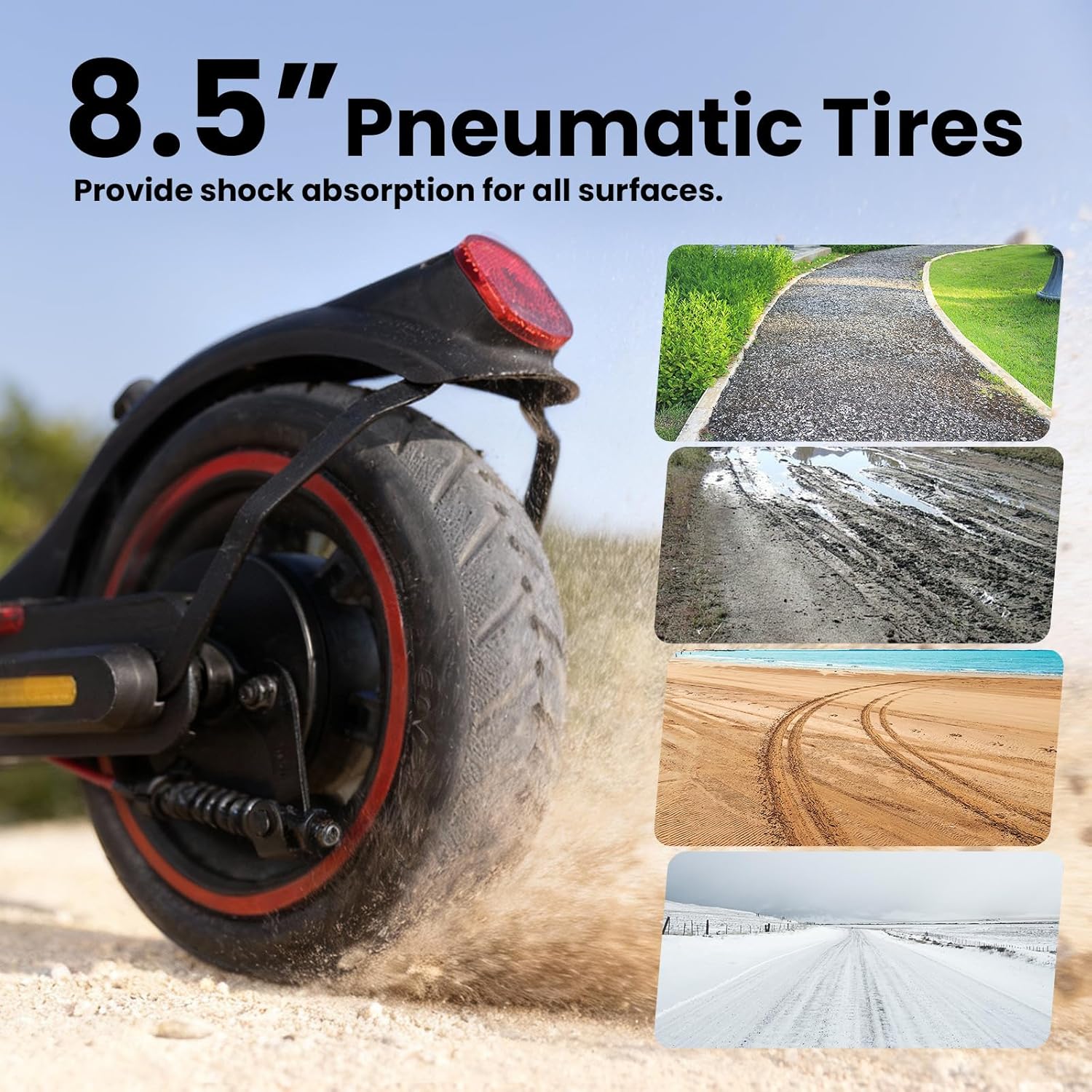 Electric Scooters - Electric Scooter for Adults, 500W/1000W/1500W Peak Motor, 18/28 Max MPH, 21/25/28 Miles Range, APP Control, Lightweight Foldable E-Scooter