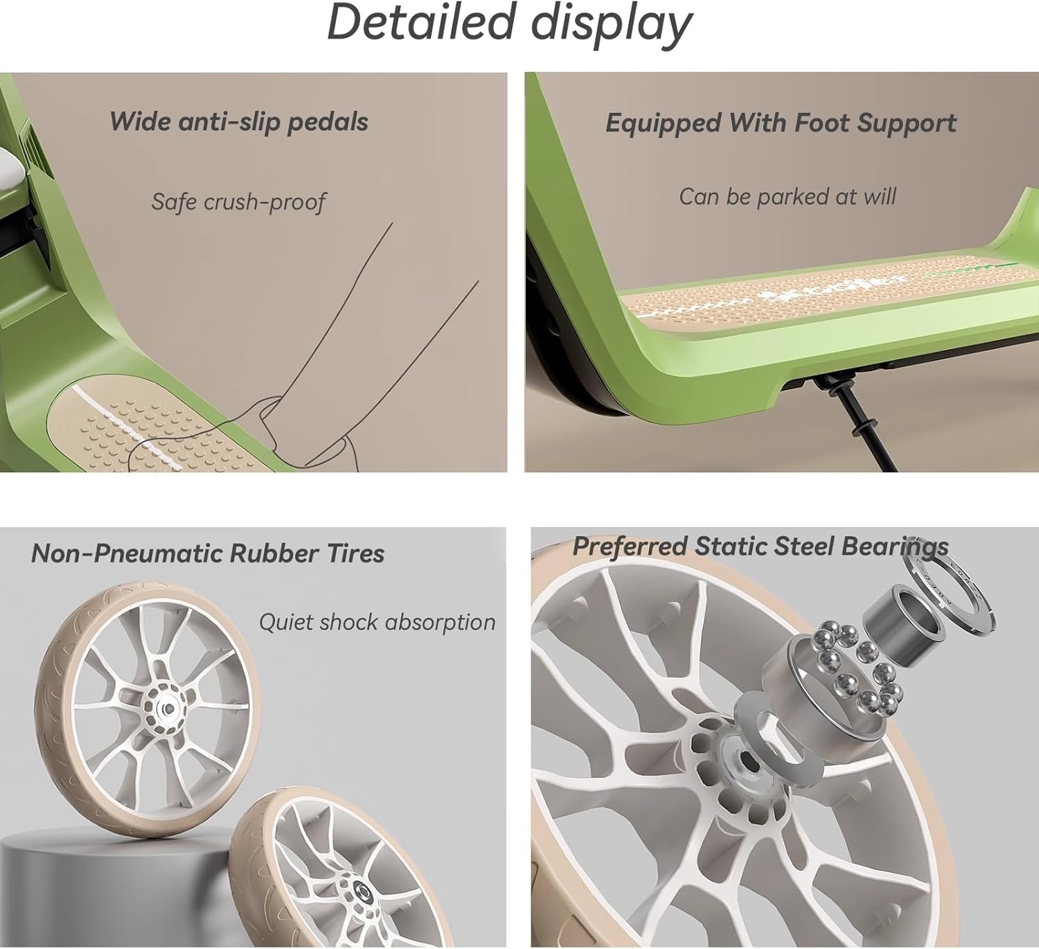 Folding Kick Scooter for Kids Teens and Adults,Adjustable Helght,Non-Slip Deck,Dual Brakes System,Best Gift for Age 6 Up Kids Girls Boys Teens, 220Lb Weight Limit