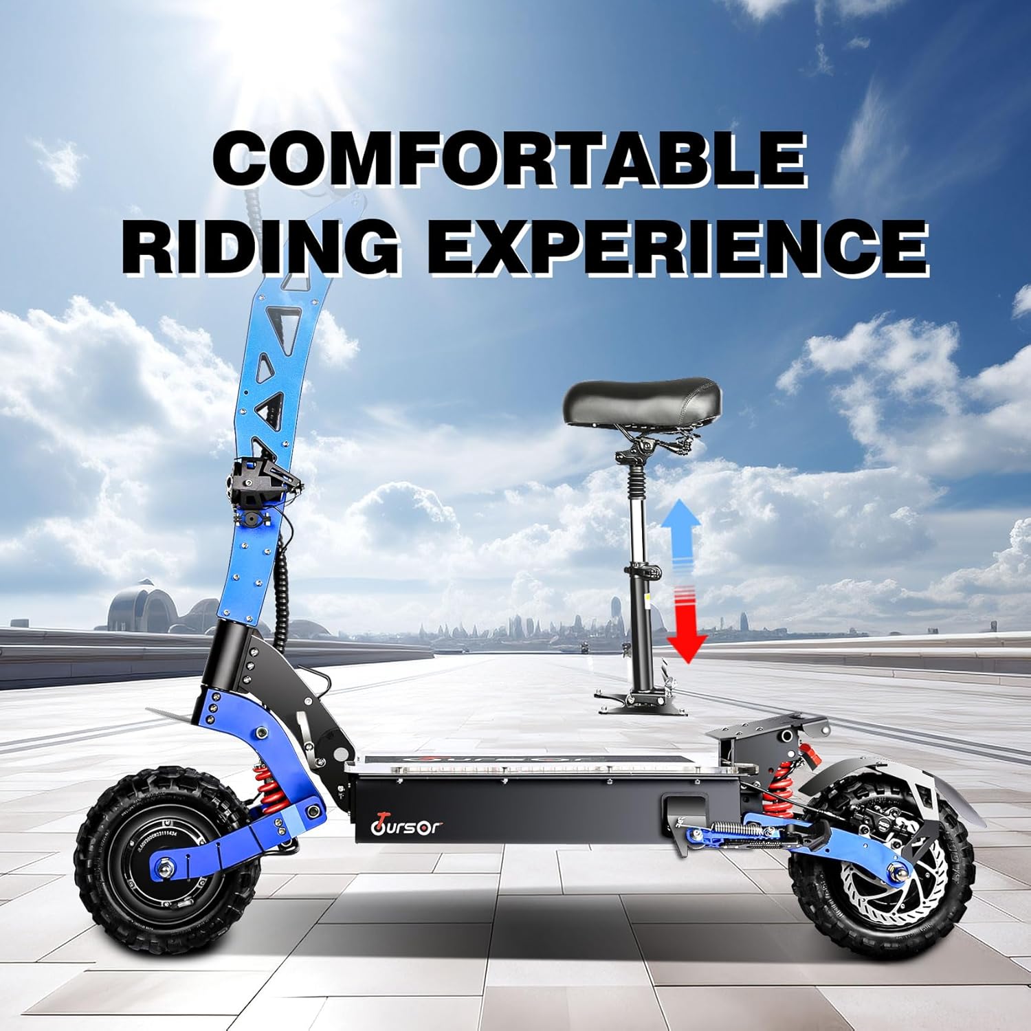 Electric Scooter for Adults 60V 3000W 35Ah Dual Drive 50km/H Foldable 11 Inch Off Road Tires with Seat…