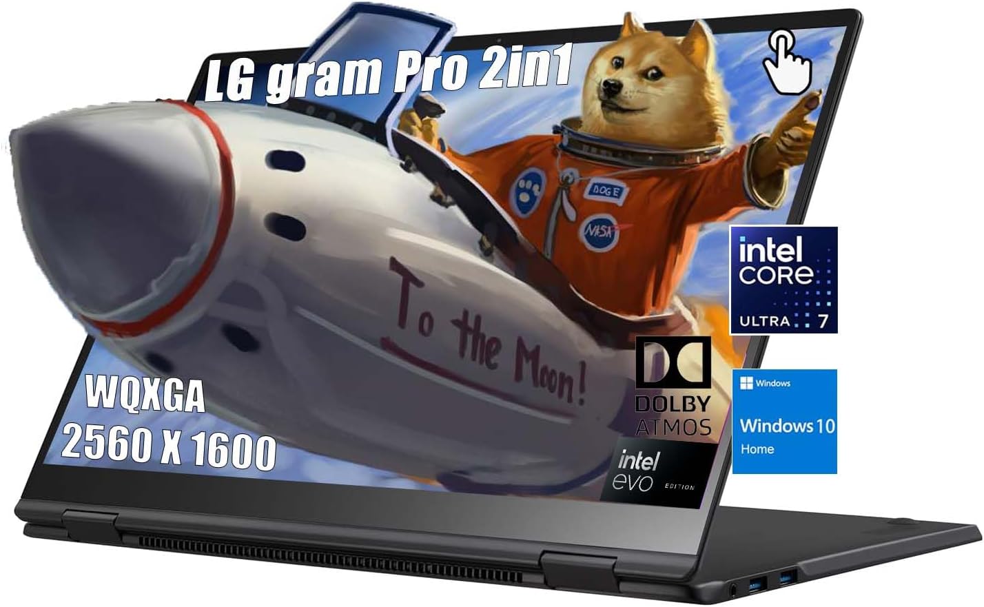 LG Gram Pro 16 inch 2-in-1 Business Laptop, WQXGA IPS Touch, Intel Evo Edition, Core Ultra 7 155H (16 Core up to 4.8GHz), Intel Arc, 32GB RAM, 3TB SSD, Windows 11 Pro, with 5ave Accessories