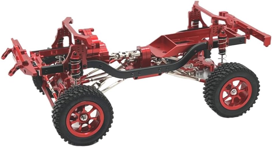 Metal Chassis Frame Compatible with MN1/12, MN128, MN86, MN86S, G500 Remote Control Car Models(Red)