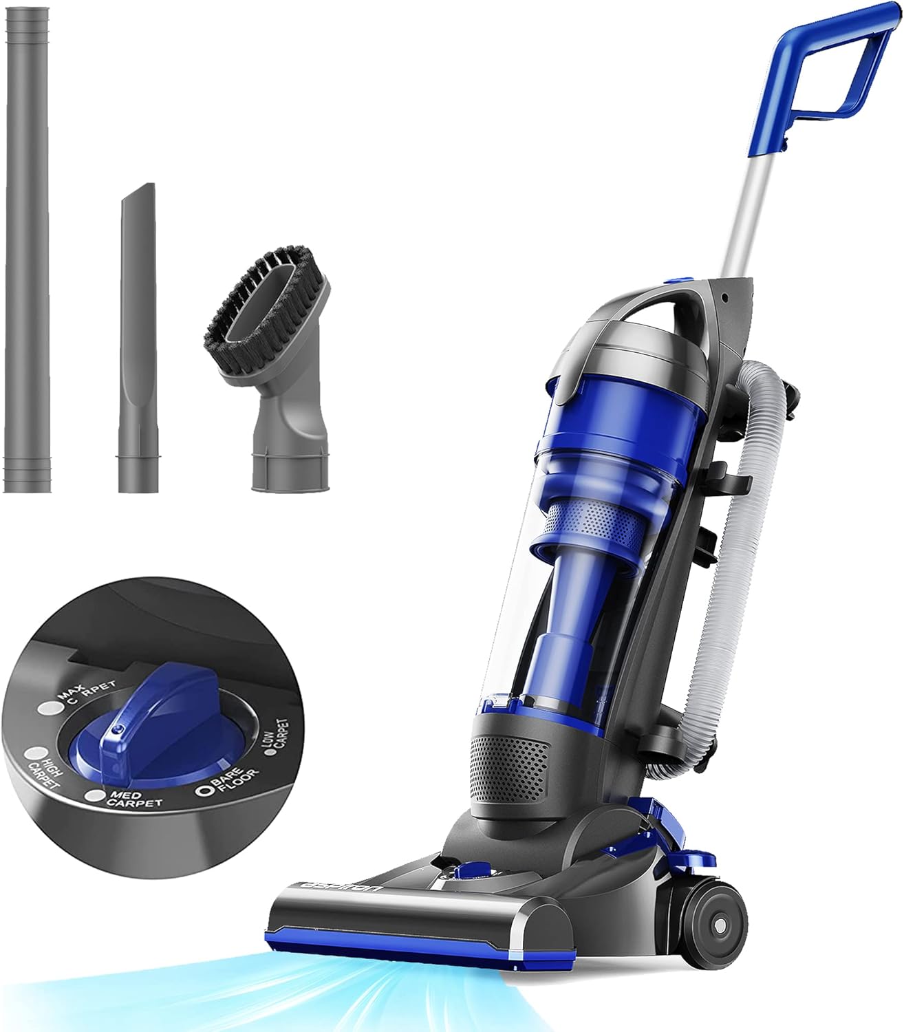 Upright Vacuum Cleaner, Aspiron 1200W 25kPa 5-Mode Bagless Vacuum Cleaner with Crevice Tool & Extension Wand,3L Dust Cup with HEPA Filter, Upright Vacuum for Carpet, Pet Hair,Hard Floor,Tile Particles