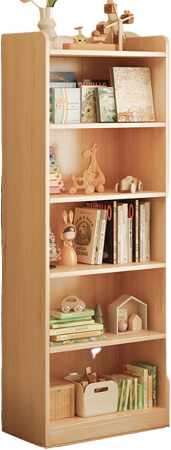 JS Ellie 4/5/6-Tier Open Floor-Standing Wooden Bookshelves, Tall bookcases with Shelves, Suitable for Living Rooms, Studies, and Children's Rooms 70 * 25 * 166cm