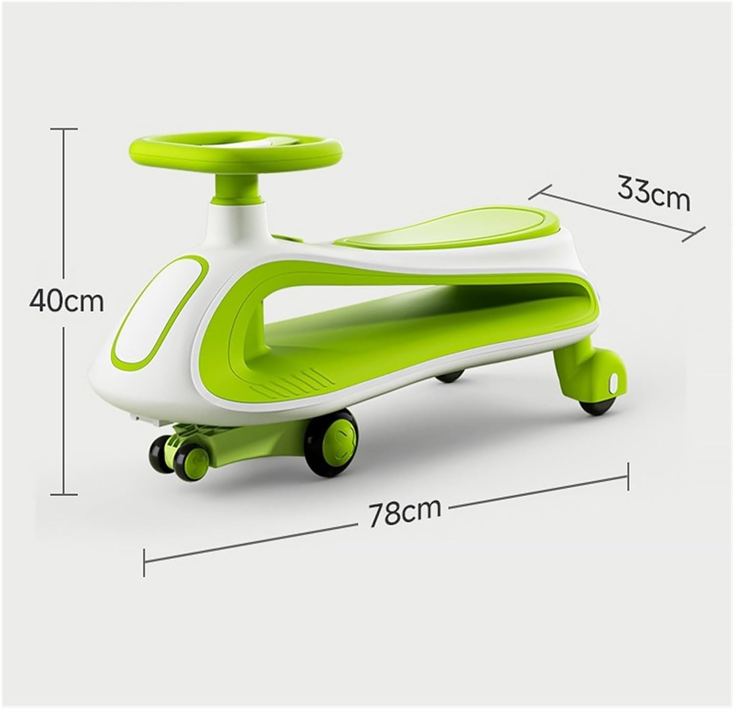 Swing Car Wiggle Car with Silent Flashing Wheels and Music Anti-Rollover Ride-On Toy for 3+ Year Olds Kids(Orange)