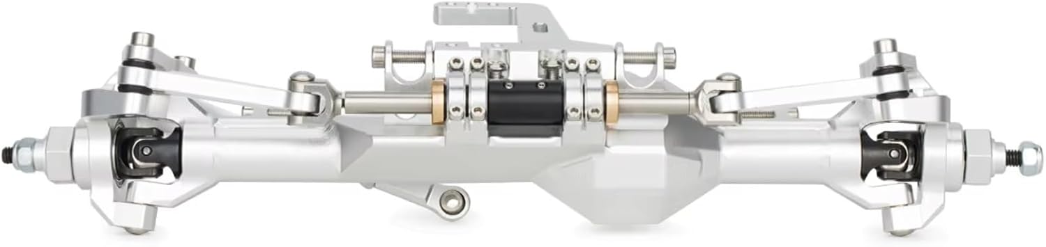 RC Axle Models For Vanquish H10 1/10 CNC Aluminum Front Rear Straight Axle Set Upgrade Parts RC Crawler Car Model Reapir Accessory Assemble(Silver)