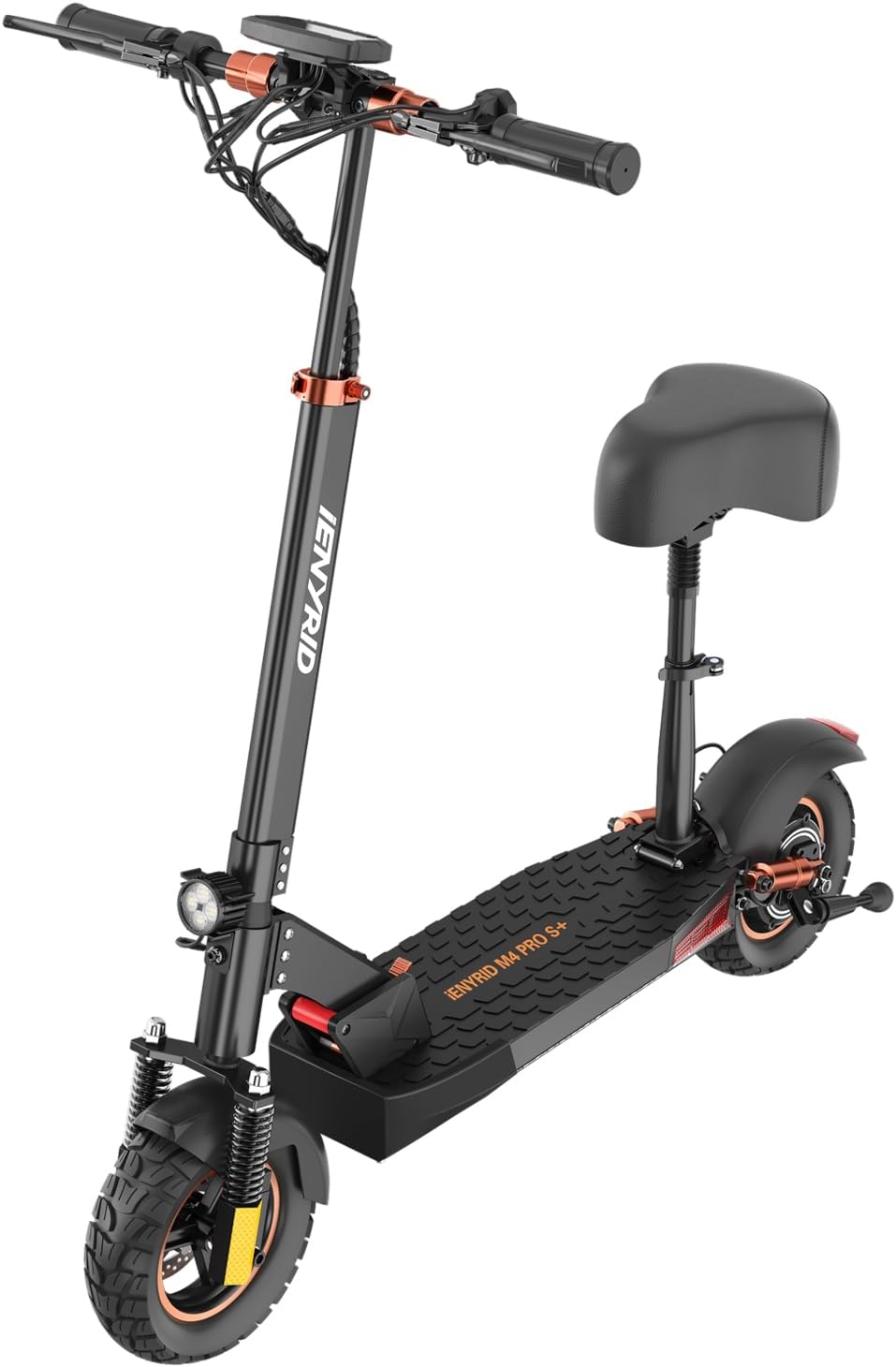 e Scooter for Adults, iENYRID Electric Scooter with Seat 1000W Peak Power Motorized Kick Scooters 10 Inch Off-Road Tires eScooter Up to 28mph Max, 20-30 Miles Long Range