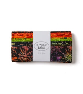 Hi Fashion 10 Halloween Batik Cotton Fabric Square 42pc