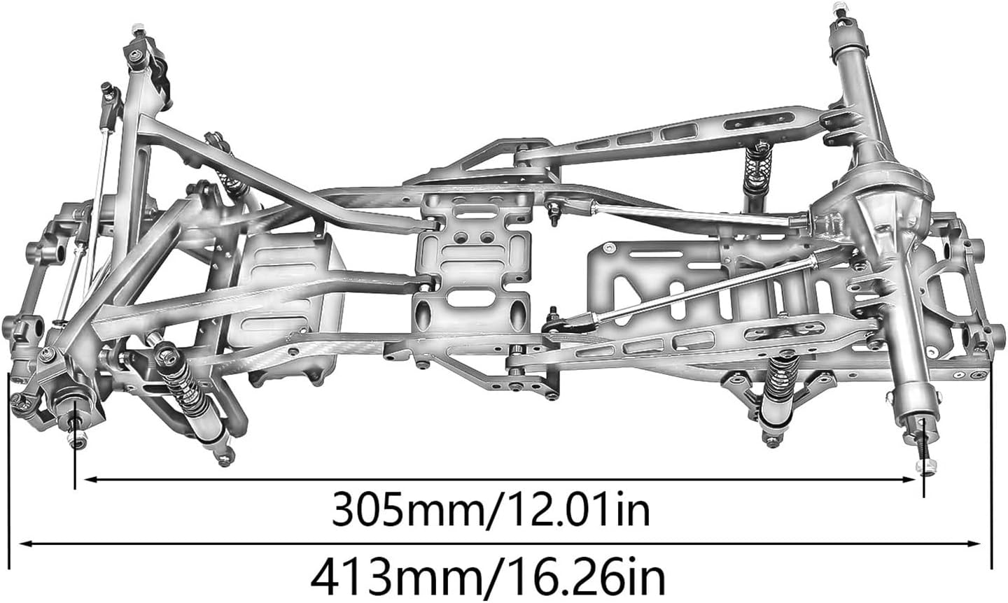 RC Car Accessories Compatible with Axial for SCX10 I II III for TRX4 for Capra Suspension Conversion for Chassis Kit 1/10 RC Crawler Upgrade Spare Parts(Silver)