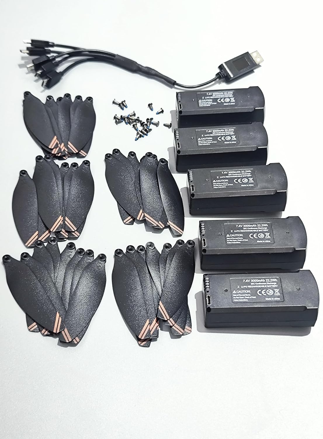 V168 Drone Folding Brushless RC Quadcopter 7.4V 3000mAh Battery with 5in1 Charging Wire + Blade Propellers 40PCS Drone Parts