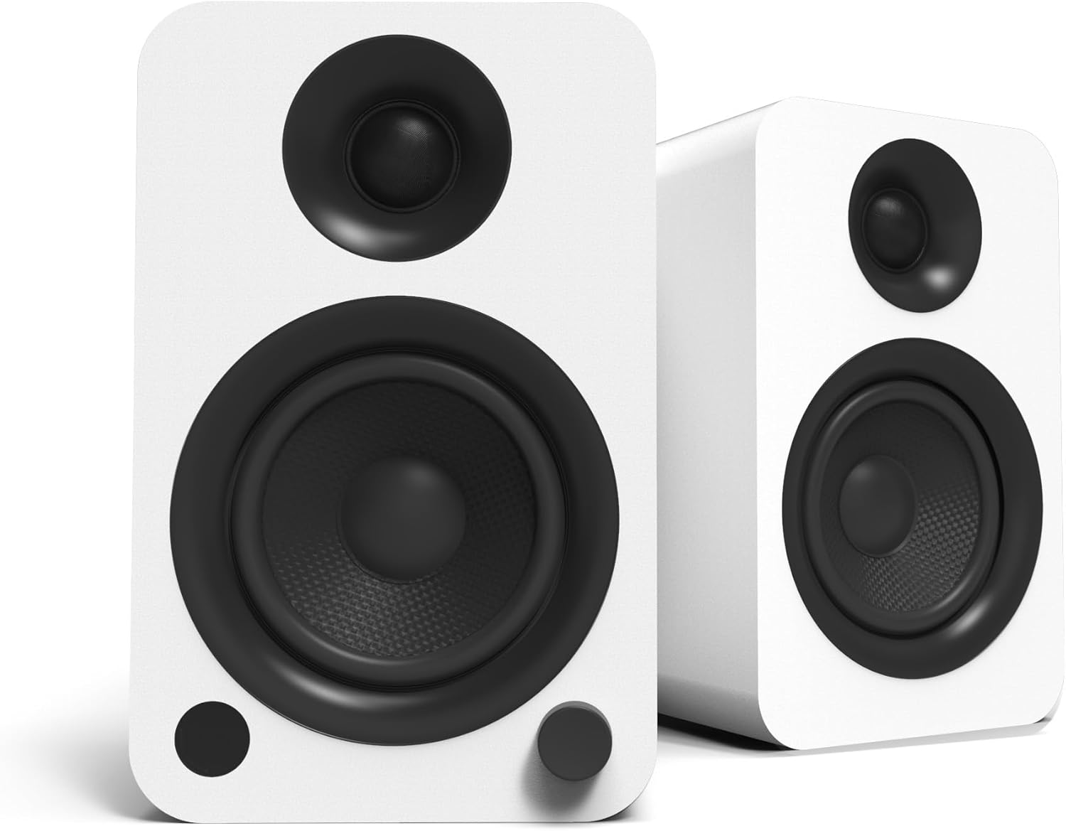 Kanto YUW 140W Powered Speakers with Bluetooth® 4.2 and RCA Input | Features Signal Detection and Auto Stand-by | Remote Included | Pair | Matte White