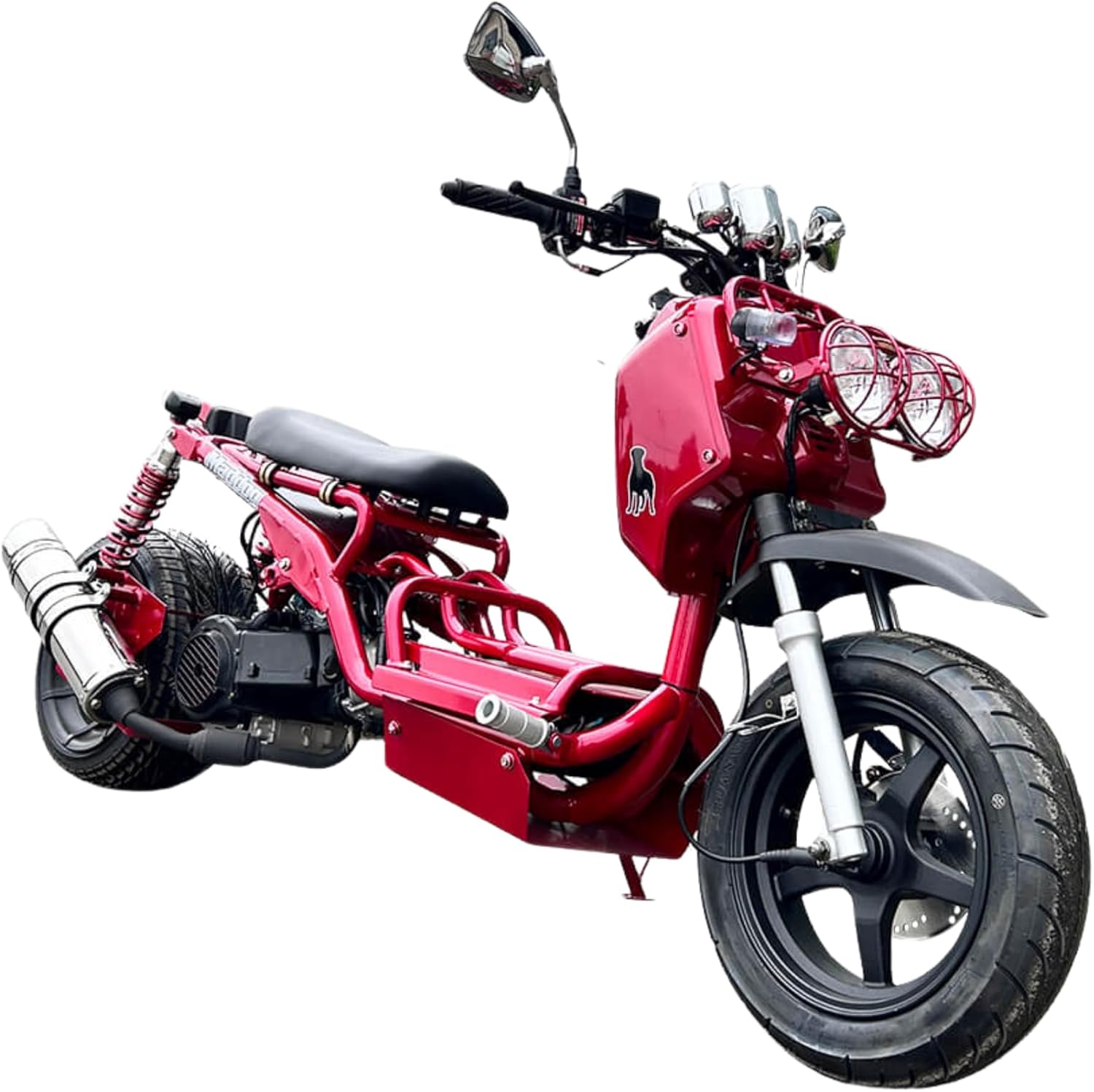 150cc Stretched Scooter, Generation 1, Automatic Transmission, PMZ150-19, Wide 205/30-12 Rear Tire, Retro Speedometer, Gas Gauge, Street Legal Moped for Adults, Powerful GY6 Engine