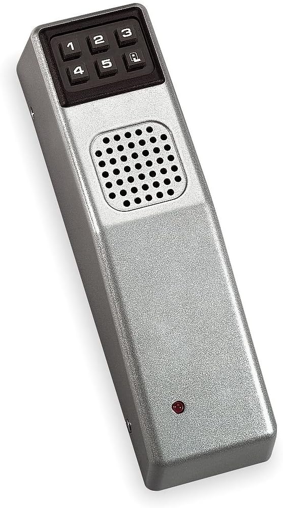 Alarm Lock PG30MS Pilfergard 95 Decibel Dual Piezo Siren Surface Mount Keypad-Controlled Door Alarm, 9V Battery, Metallic Silver Finish