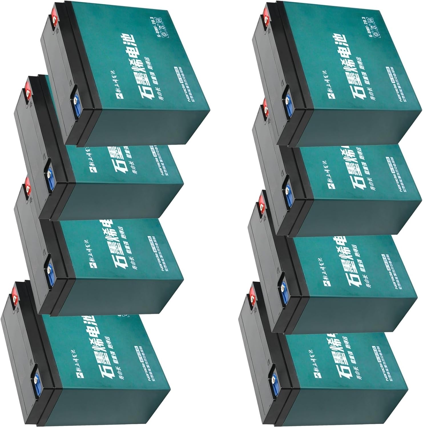 12V 20AH SLA Powersports Battery for 125cc-500cc Electric Motorcycles, Dirt Bikes, ATVs, Go Karts, Scooters, Snowmobiles - AGM Technology, Rechargeable, Maintenance-Free (8 Pack)