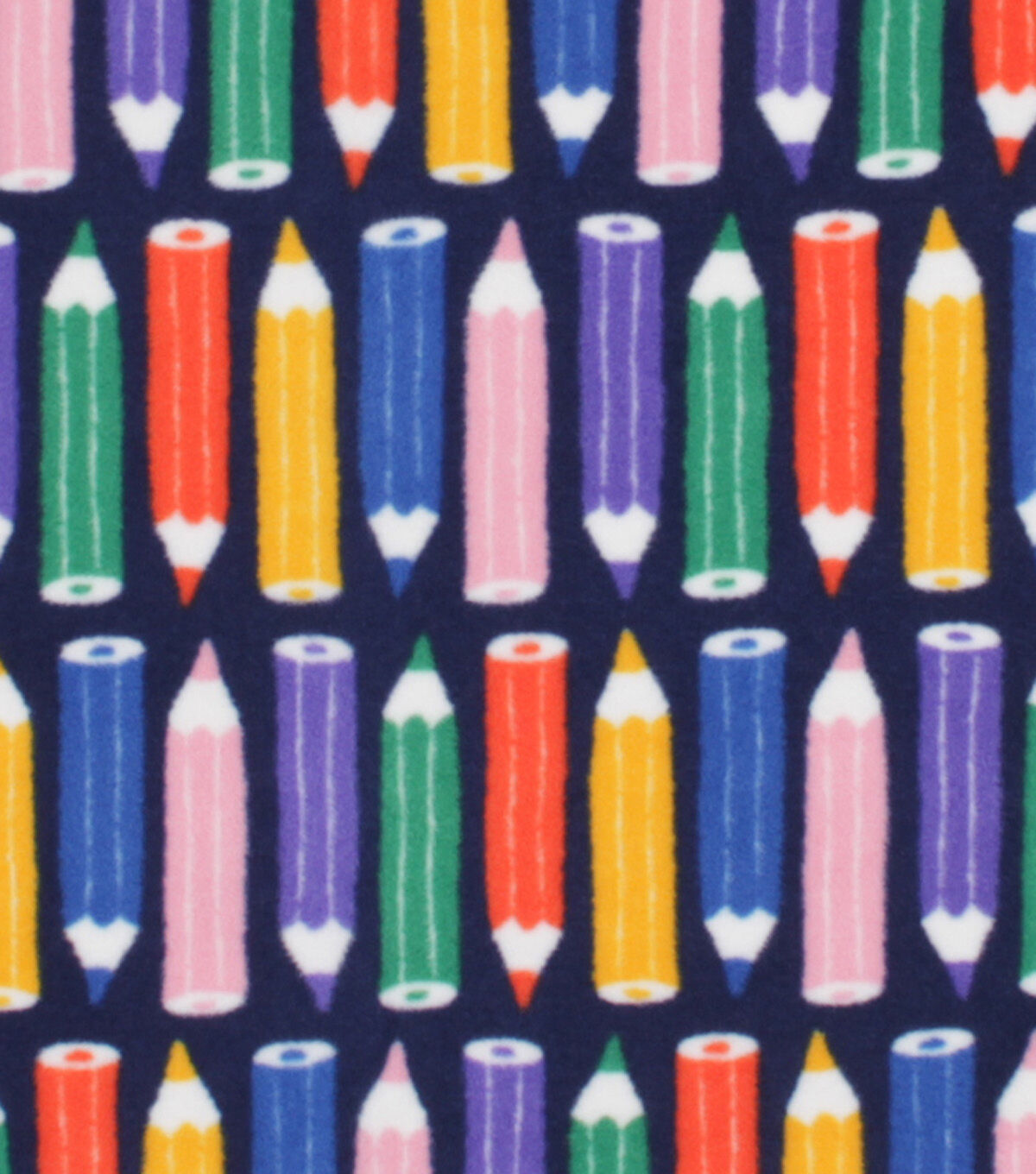 Multicolor Pencils Anti Pill Fleece Fabric by POP!