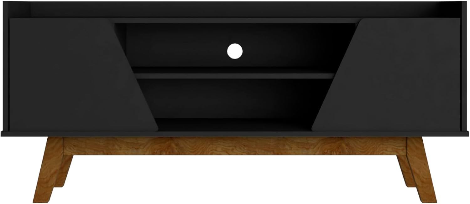 Manhattan Comfort Marcus Mid Century Modern 55 Inch TV Stand with Solid Wood Legs