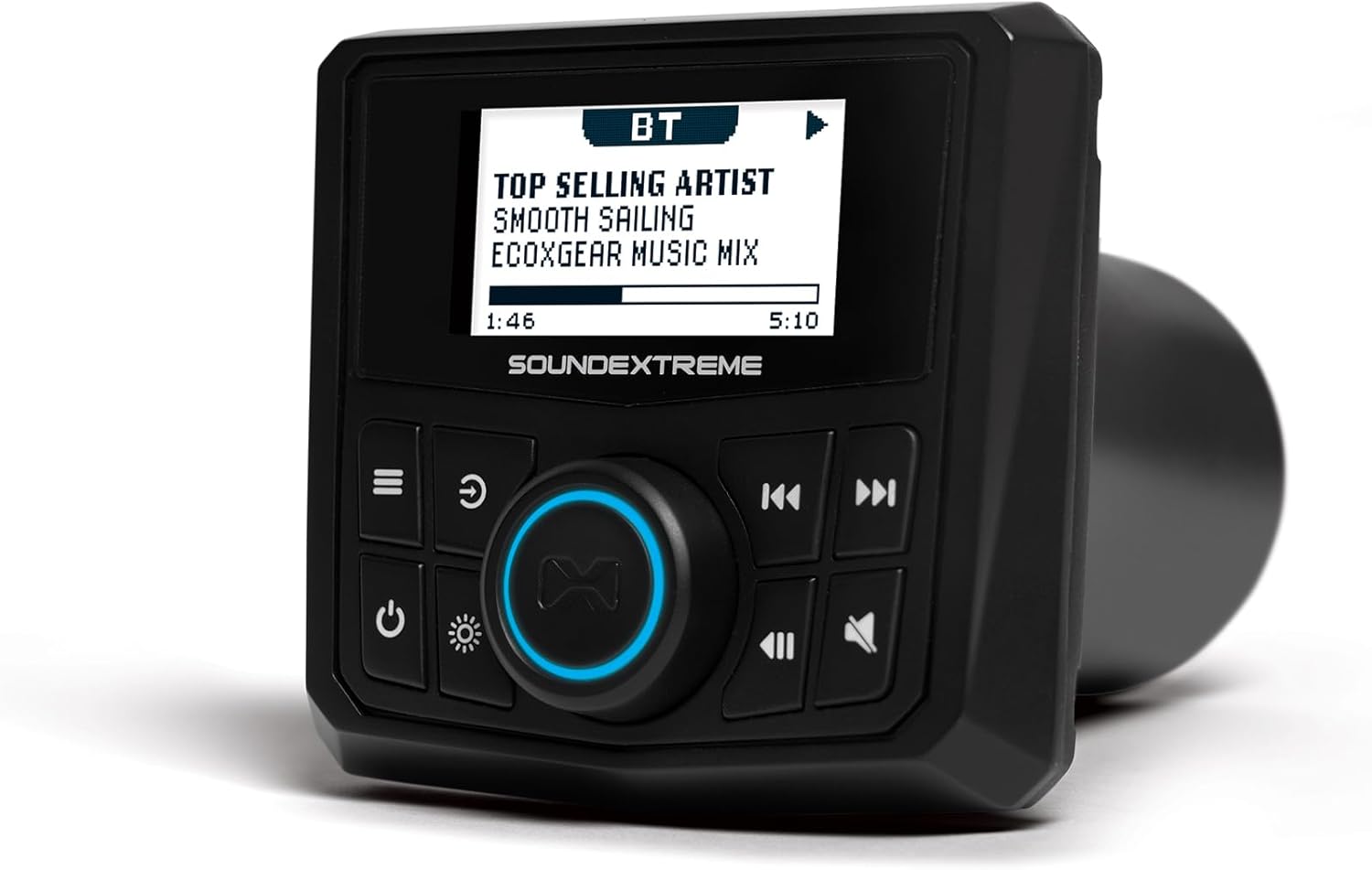 SoundExtreme by ECOXGEAR Marine AM/FM Stereo Receiver 200-Watt Waterproof Bluetooth Powersports with Built-in 4 Zone LED Controller (Gauge Style)