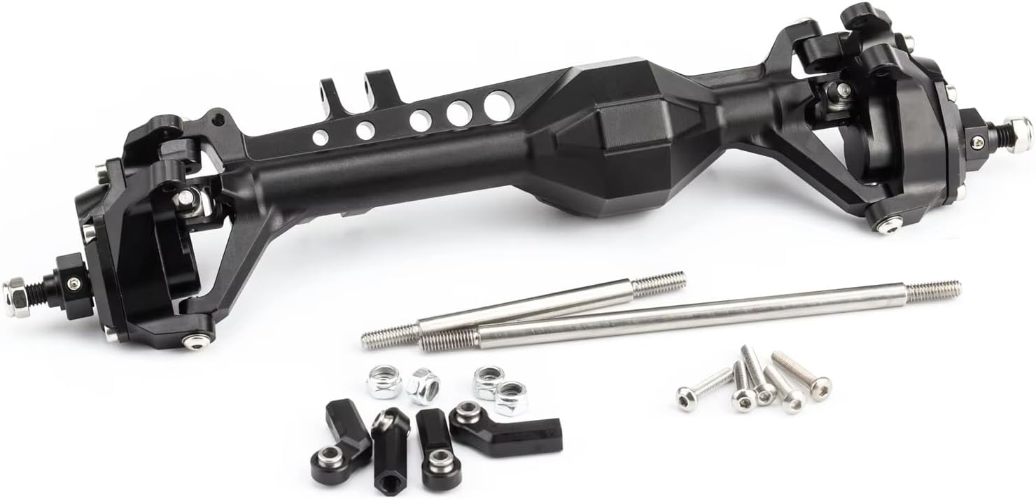 Rc Parts For Axial For Vanquish VS4-10 1/10 VP High Strength Aluminum CNC Machining Front And Rear Portal Axle RC Crawler Parts(Black)