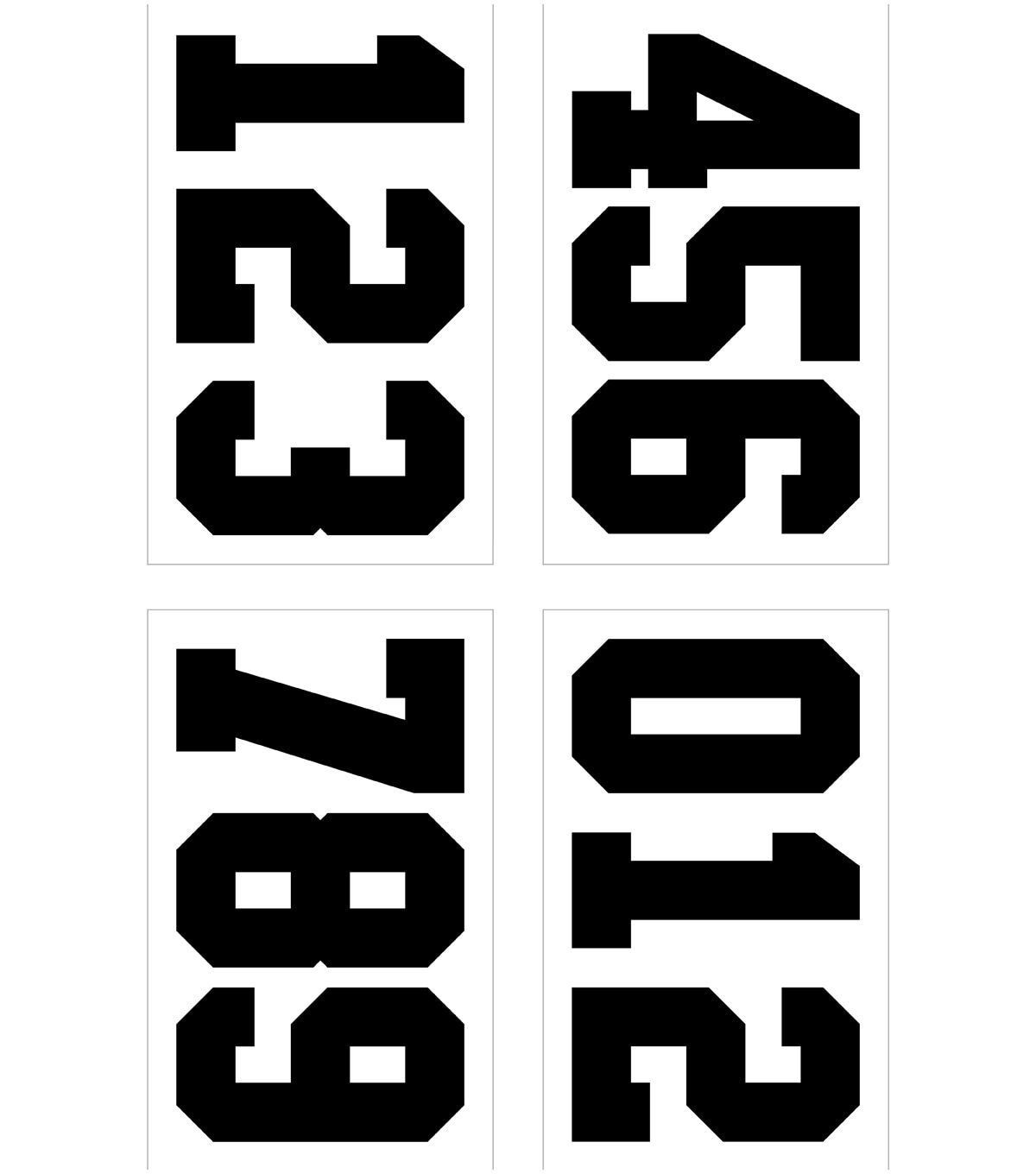 SEI 5 Black Number Iron On Transfer Sheets 12ct