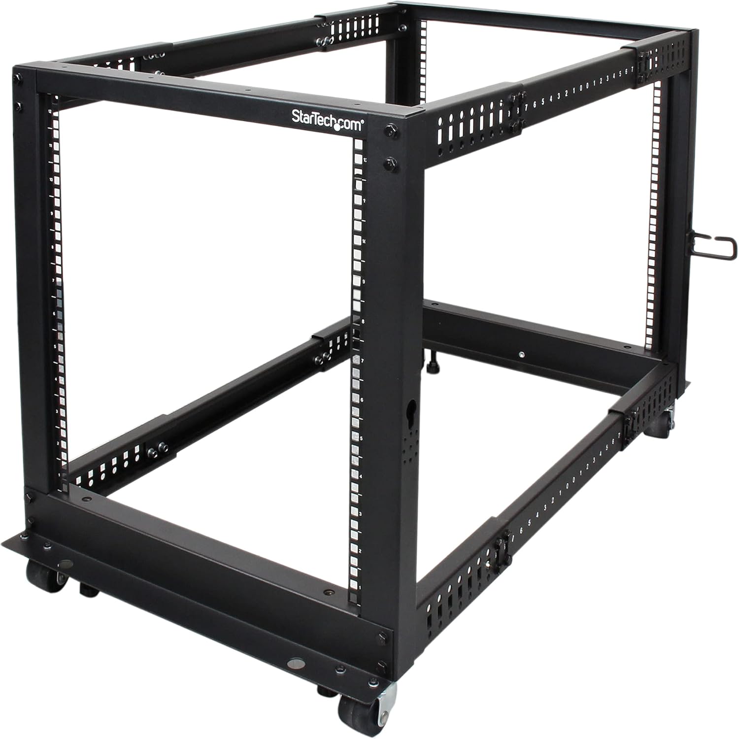 StarTech.com 4-Post 12U Mobile Open Frame Server Rack and 1U Server Rack Shelf Bundle