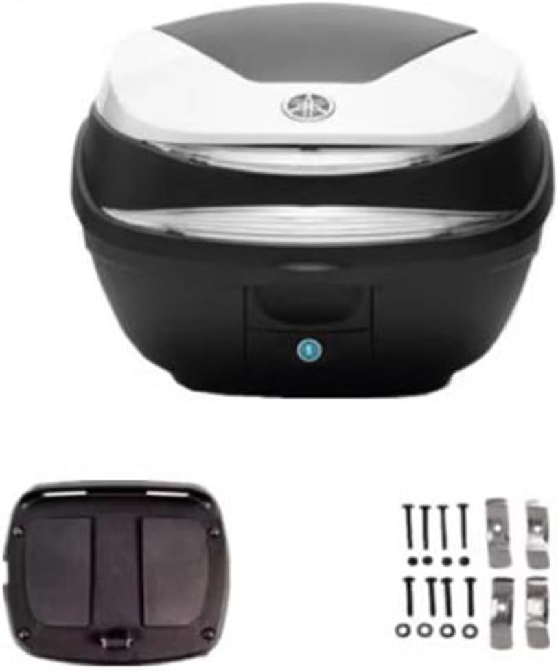 36L Motorcycle Trunk Tour Tail Box with Security Lock Motorcycle Top Case, Universal Motorcycle Top Box Scooter Trunk for Storing Helmet Luggage (Color : Silver)