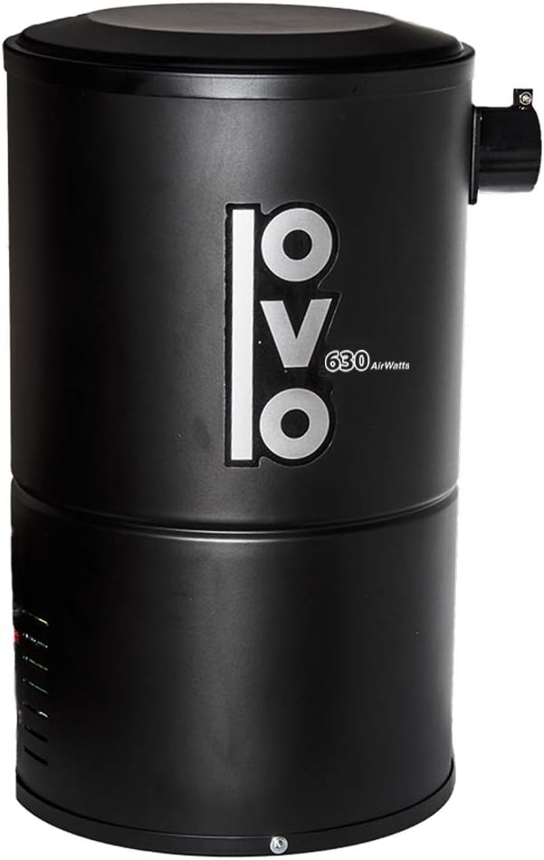 OVO Black Compact and Powerful Central Vacuum System, Condo Vac, 630 Airwatts, Use with Disposable Bag, 18L or 4.75Gal