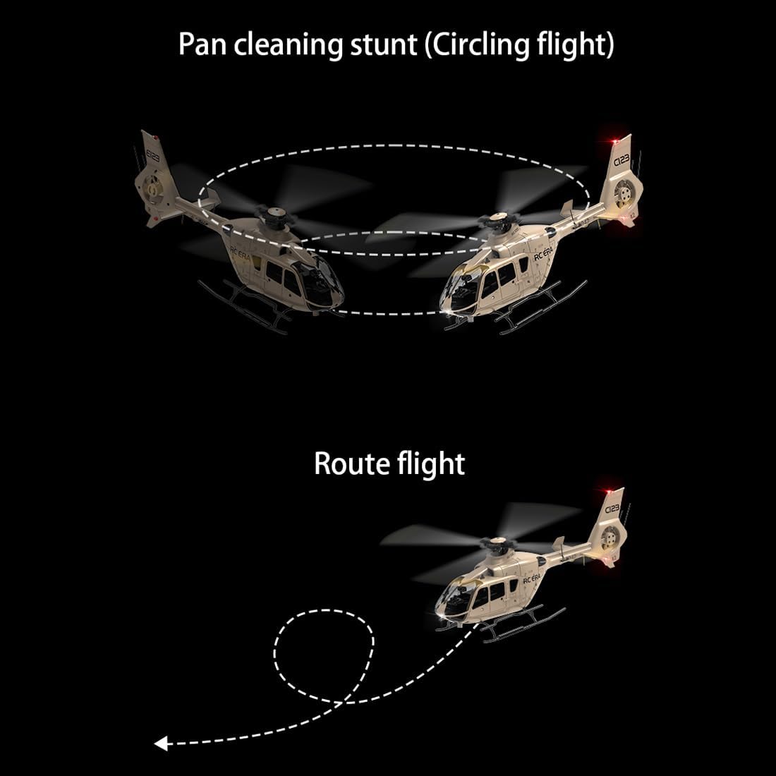 RC Helicopter for Adults, C123 1/36 Scale 6CH Single-Rotor Brushless RC Helicopter with Gyro Stabilization, Optical Flow Positioning, and Altitude Hold, Outdoor RC Airplane for Beginner (RTF Version)