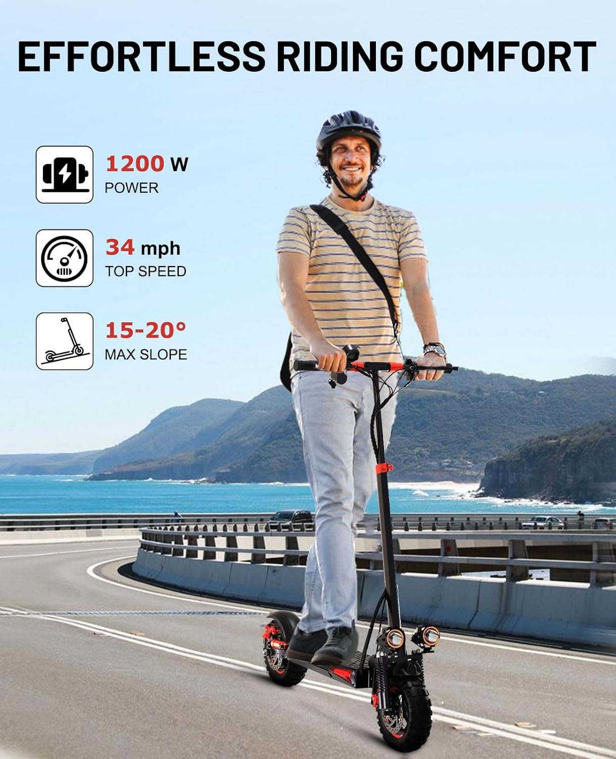 Electric Scooter Adults with Seat - 800W/1200W Motor, 28/40 Miles Long Range & 28/34 Mph Fast Electric Scooters with Seat,11