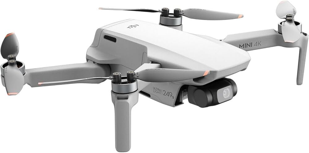 DJI Mini 4K Lightweight UHD Drone, Under 249g | 12MP Camera, 3-Axis Gimbal, 10 km Video Transmission, 31-Min Flight Time | For Beginners & Travel Photography + 64GB Card + BackPack + Landing Pad +More