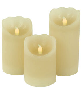Northlight 3ct LED Cream Pillar Candles