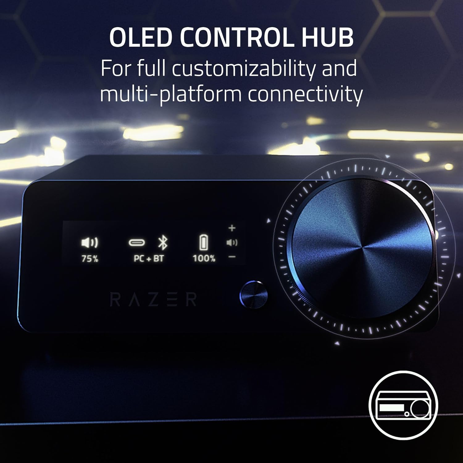 Razer Kraken V4 Pro Wireless Gaming Headset: OLED Control Hub - HD Haptics - 2.4GHz Wireless - Bluetooth - USB - 3.5 mm - Super Wideband Mic -(Renewed)