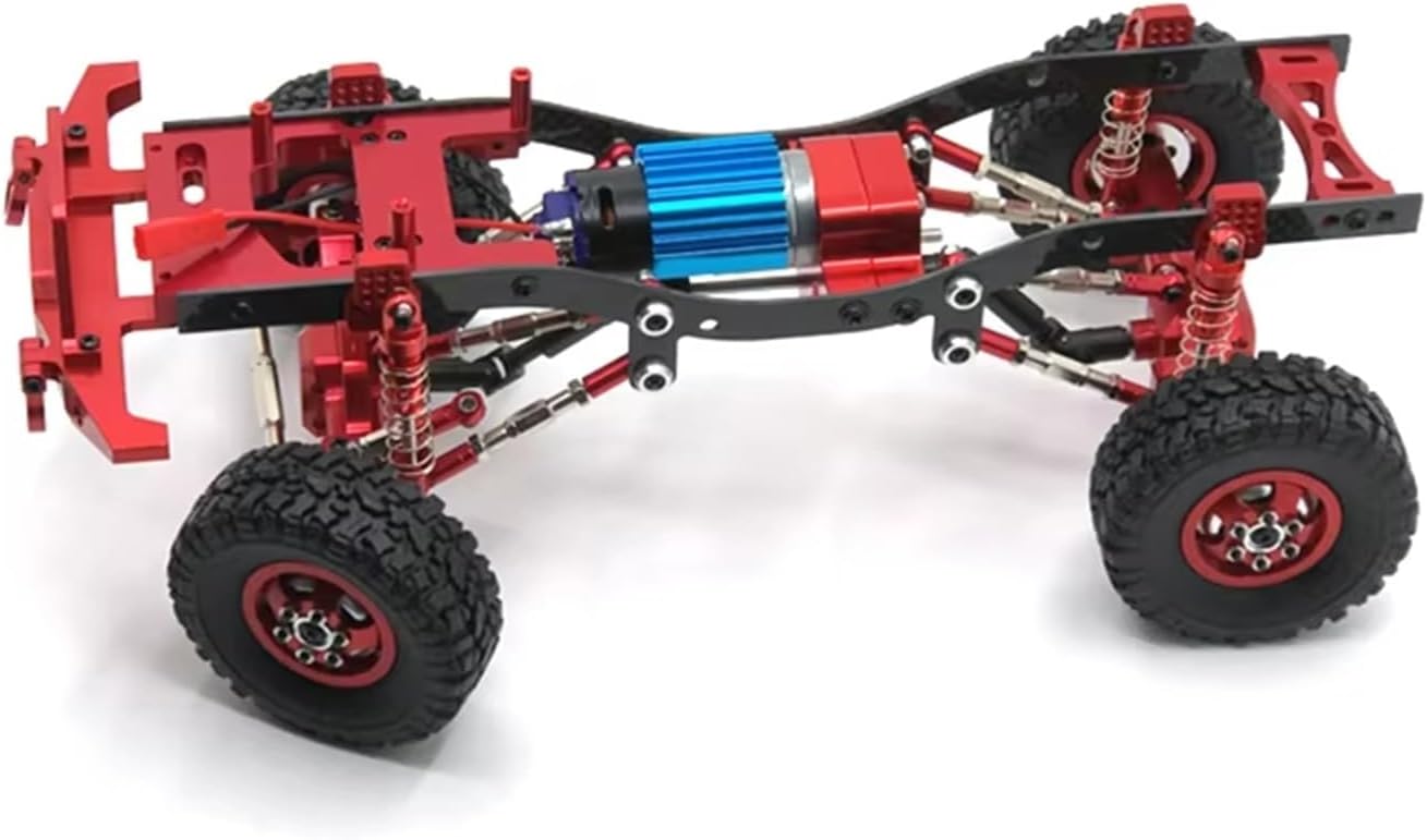 RC Car Parts Compatible with WPL C14 C24 1/16 RC Car Parts Metal Upgrade Frame(Red)