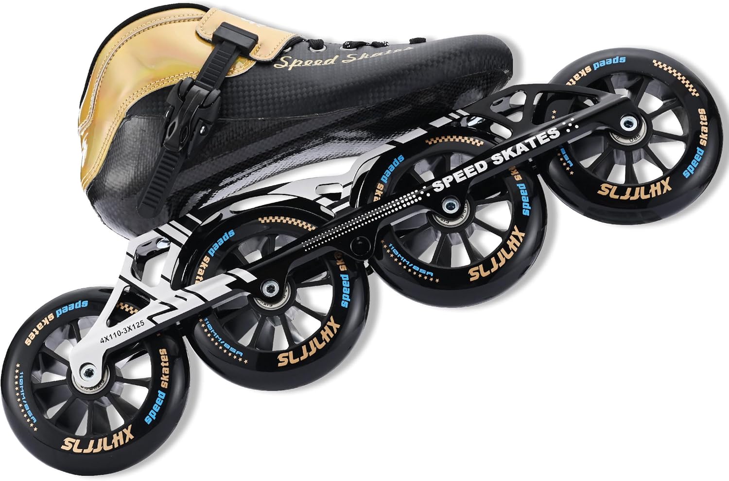 Inline Speed Skates Adult for Mens Womens, Professional Fitness Racing Skates Adult Male, High Performance Roller Skating, Black