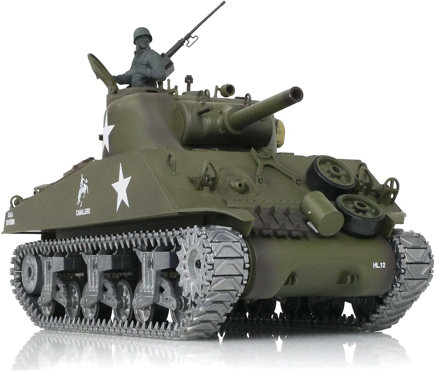 TOUCAN RC HOBBY Henglong 1/16 Customized 7.0 M4A3 Sherman RC Tank 3898 Barrel Recoil 360° Metal BB Airsoft That Shooting BB Bullets