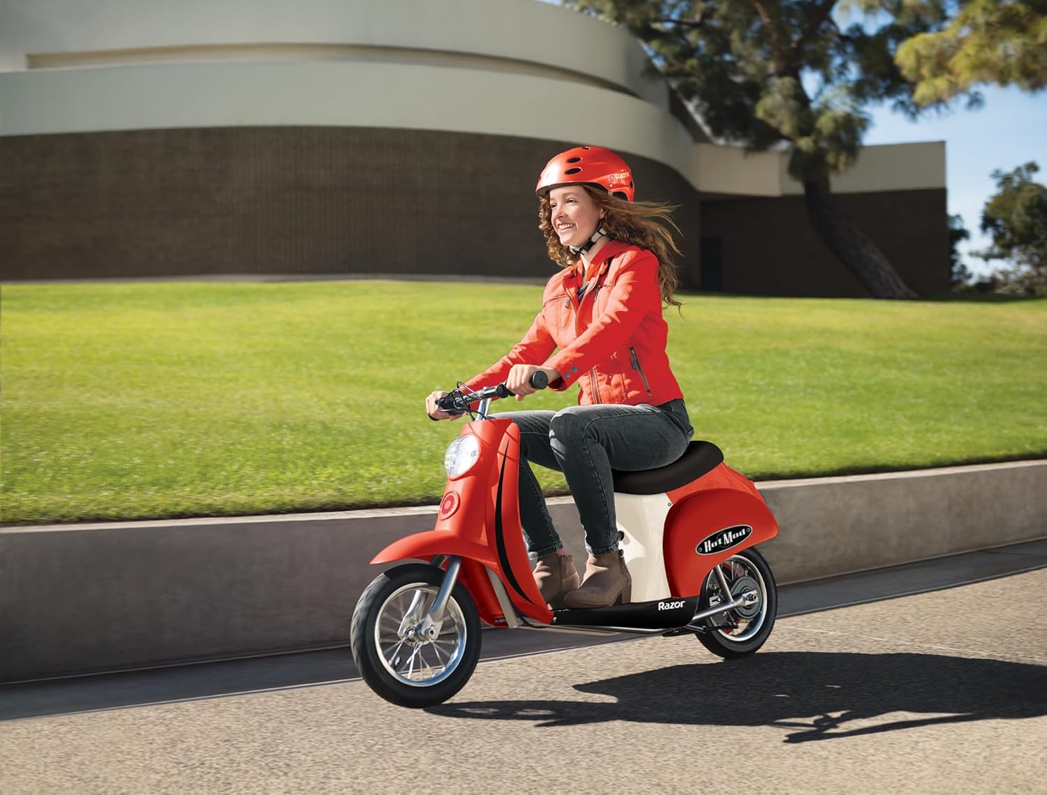 Razor Pocket Mod Electric Scooter Ride-On for Kids Ages 8+, 170 lb Max Weight – 250W Motor, Up to 15 Mph, 40-Min Run Time on High Speed, Twist-Grip Throttle, 12” Pneumatic Tires, Under Seat Storage