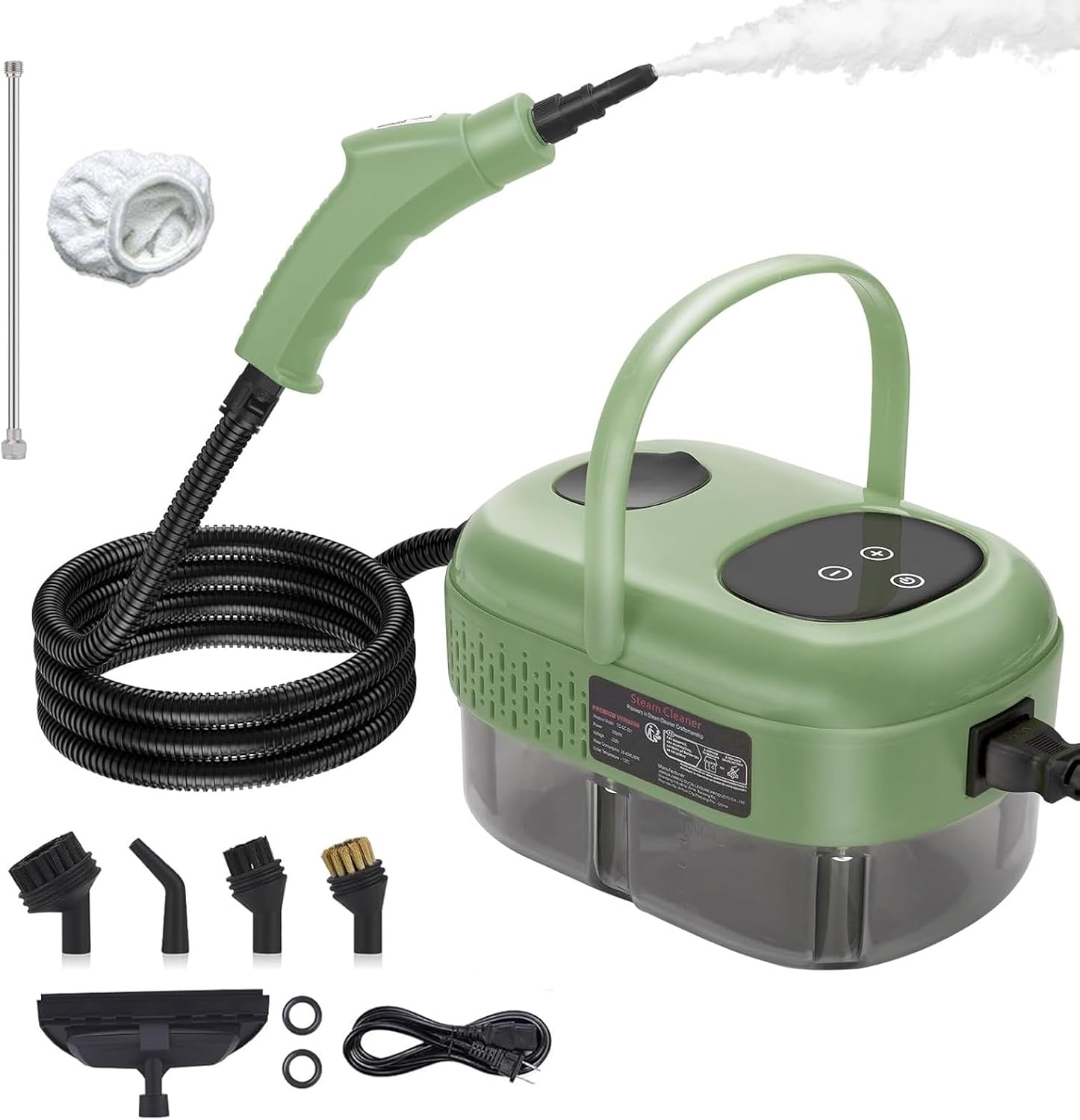 Handheld Steam Cleaner, Multi-function High-pressure Steam Engine, 2500w High-temperature Cleaning, 1100ml Large-capacity Water Tank, Household Car Cleaning Accessories (Yellow)